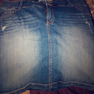 Torrid size 20 denim mini skirt, slight destruct
